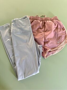 Nike Bundle - Pink Athletic Shorts & Lavender Leggings Set